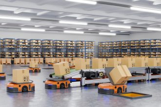 robots-efficiently-sorting-hundreds-parcels-per-hour-automated-guided-vehicle-agv-3d-rendering-implementing robotics