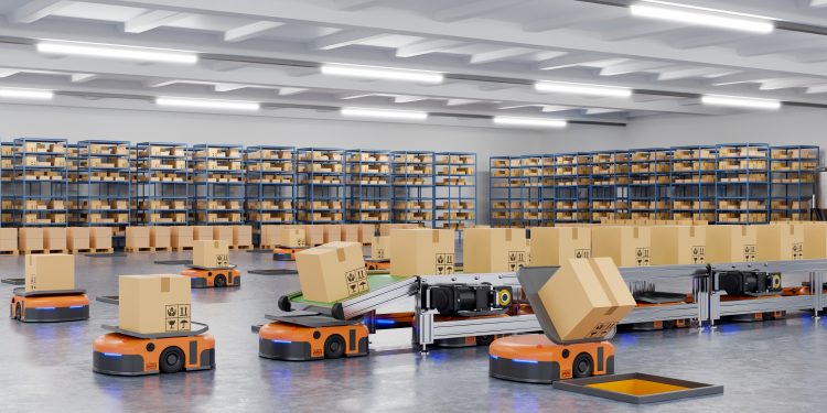robots-efficiently-sorting-hundreds-parcels-per-hour-automated-guided-vehicle-agv-3d-rendering-implementing robotics