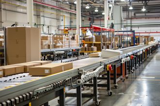 warehouse-with-boxes-one-that-says-word-side_scan-label-conveyor belt