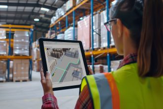 woman-checking-tablet-warehouse