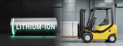 lithium-ion-battery-with-fully-charged-power-level-3d-rendering-li-ion-neon-energy-storage-device-power-charging-technology-illustration-concept-forklift-truck-warehouse-moving-loading-cardboard-pallet-box-with-copy-space-background